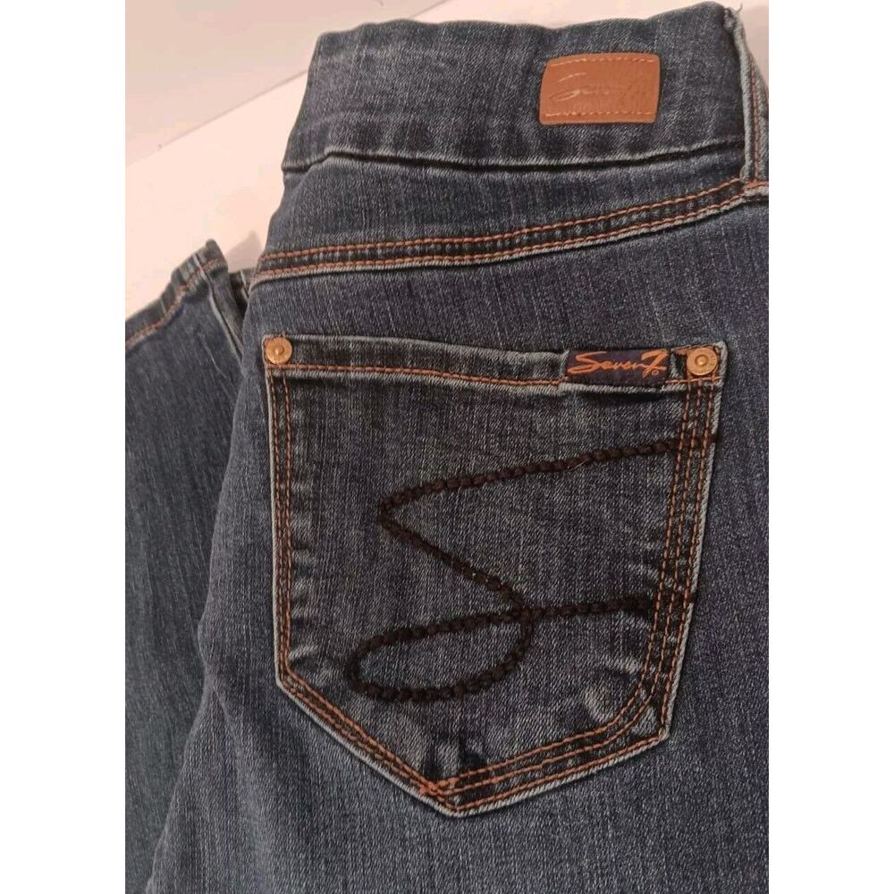 Seven 7 Jeans Women's 10 Blue Straight Slim Fit High-Rise Med Wash 30 X 29 - Picture 5 of 8
